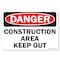 Signmission Safety Sign, OSHA Danger, 5" Height, 7" Width, Construction Area Keep Out, Landscape OS-DS-D-57-L-19316 - alternate 1